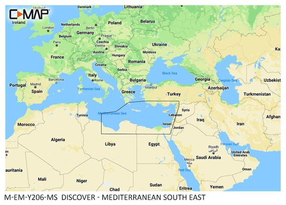 C-MAP Discover Harita Kartı Akdeniz Bölgesi