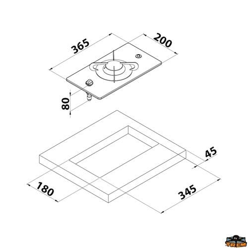 CAN PV1350 Tekli Cam Yüzeyli Dikdörtgen Gömme Ocak