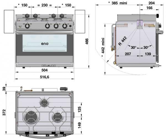 Eno Grand Large 3 ocaklı fırın