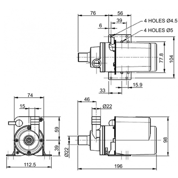 Flojet Deniz Suyu Pompası 35 L/dk 230V