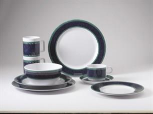 High-Line Marble Blue, 20 parça melamin yemek takımı