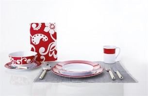 High-Line Sierra Red, 20 parça melamin yemek takımı