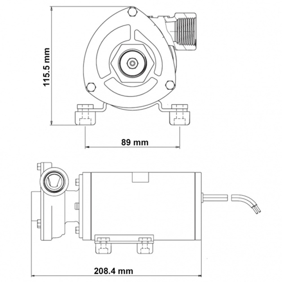 Jabsco Cyclone Santrifüj Pompası 24V - 80 L/dk - 17 PSI