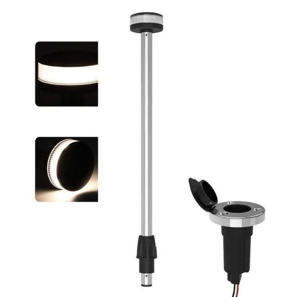 Krom Bayrak Direği Ledli Soketli 12V