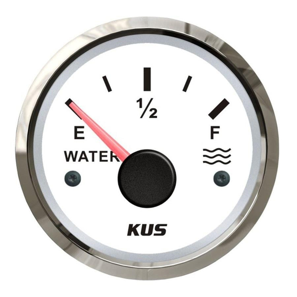 KUS Su Göstergesi Beyaz 0–190 Ohm 12/24V 52mm
