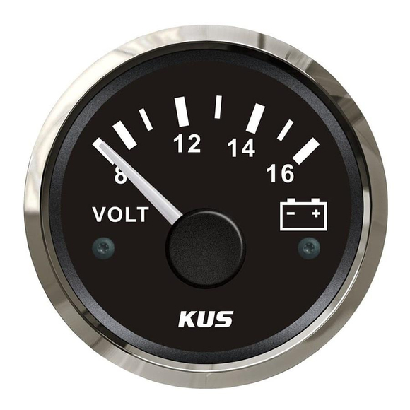 KUS Voltmetre Göstergesi Siyah 12V 52mm