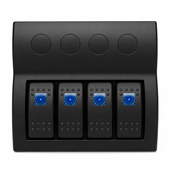 Labarka 4lü Switch Panel Otomatik Sigortalı Mavi LEDli 12-24V