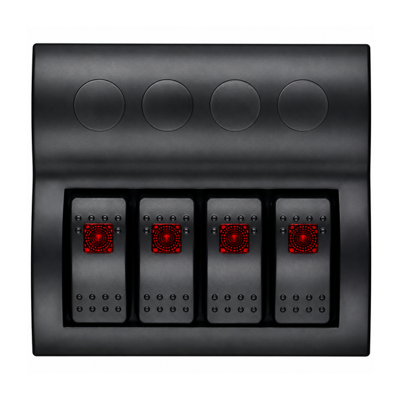Labarka 4'lü Switch Panel Otomatik Sigortalı Kırmızı LED'li 12-24V