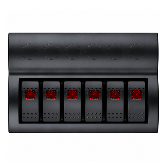 Labarka 6'lı Switch Panel Otomatik Sigortalı Kırmızı LED'li 12-24V