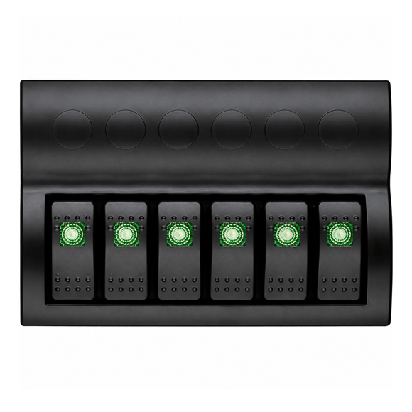 Labarka 6'lı Switch Panel Otomatik Sigortalı Yeşil LED'li 12-24V