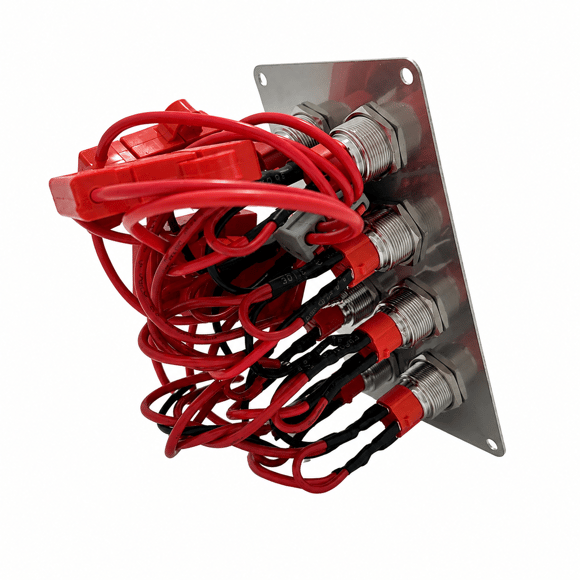 Labarka 8li Krom Switch Panel Sigortalı Kırmızı LEDli 12-24V