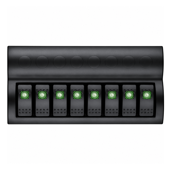 Labarka 8'li Switch Panel Otomatik Sigortalı Yeşil LED'li 12-24V