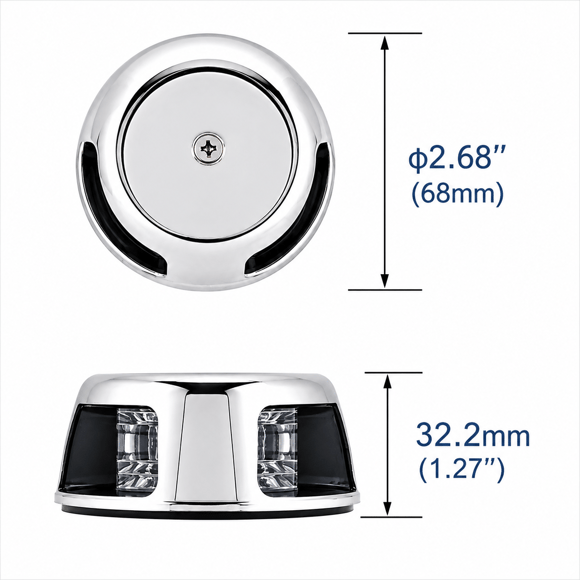 Labarka LED Baş İskele Sancak Feneri Krom 12V