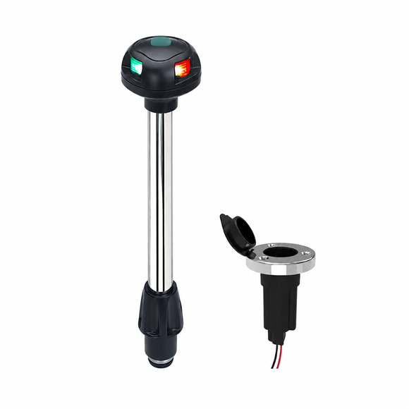 Labarka LED Krom Bayrak Direği İskele Sancak 28 cm 12V
