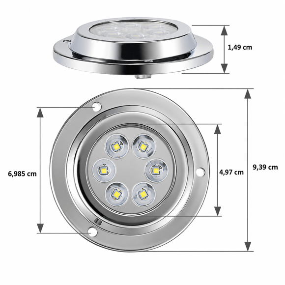 Labarka Su Altı Lambası 6 LEDli 12/24V Beyaz