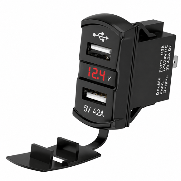 Labarka USB + Voltmetre Soketi 12/24V