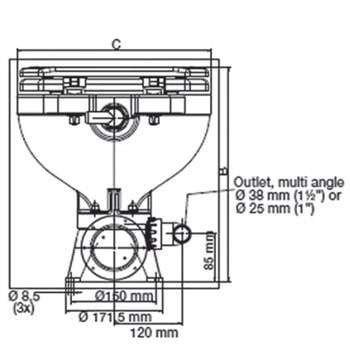 Matromarine Elektrikli Tuvalet Büyük Taş 24V