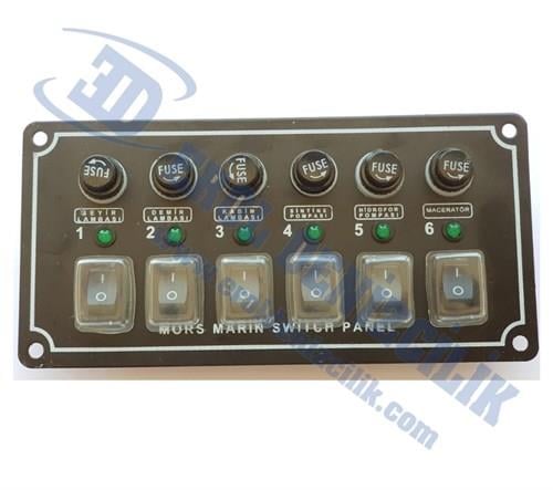 Mors 6'li Switch Sigorta Panel Yatay