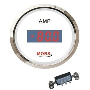 Mors Dijital Ampermetre Göstergesi  Beyaz 12-24V 55mm