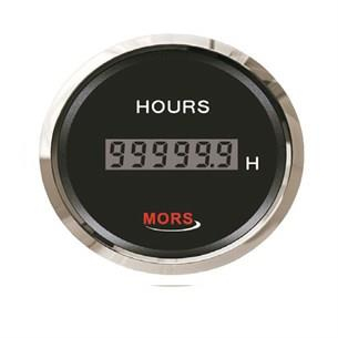 Mors Dijital Motor Saati Siyah 12-24V 55mm