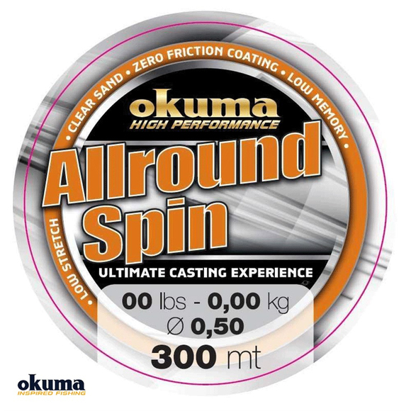Okuma Allround Spin 300 mt 23,00 lb 10,5 kg 0,35 mm Brown Misina