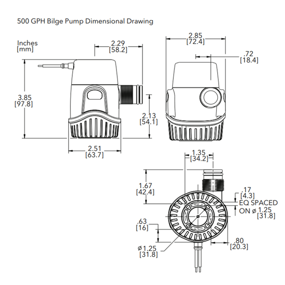Rule Sintine Pompası 500 GPH 12V