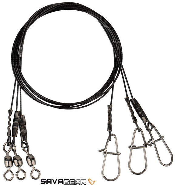 Savage gear Black 7 Trace 20 cm 0,35 mm 7 kg Swivel/Needle Snap 3 Adet