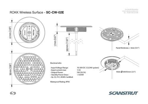 Scanstrut SC-SW-02E Rokk Kablosuz Şarj Ünitesi