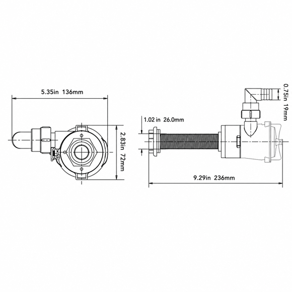 Seaflo Dikey Livar Pompası 800 GPH 12V