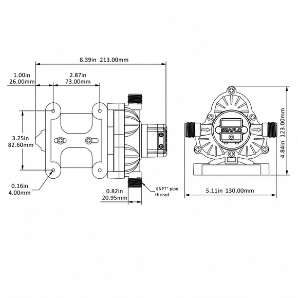 Seaflo Hidrofor Pompası 24V - 11.3 L/Dk - 45 PSI