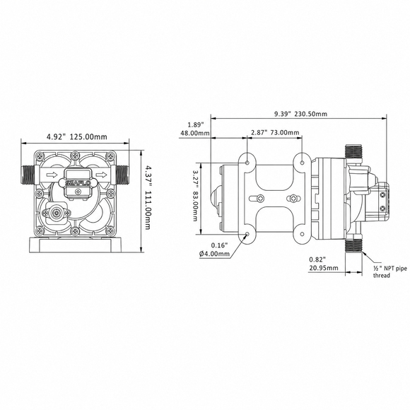 Seaflo Hidrofor Pompası 24V - 18.9 L/dk - 55 PSI