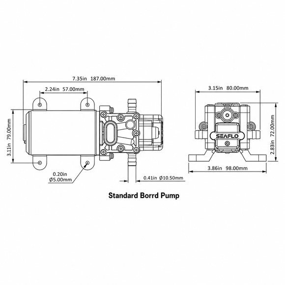 Seaflo Hidrofor Pompası 24V - 5 L/dk - 60 PSI