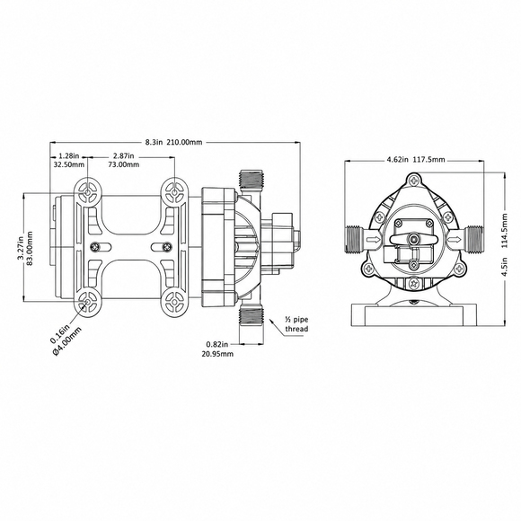 Seaflo Hidrofor Pompası 24V - 6 L/dk - 100 PSI