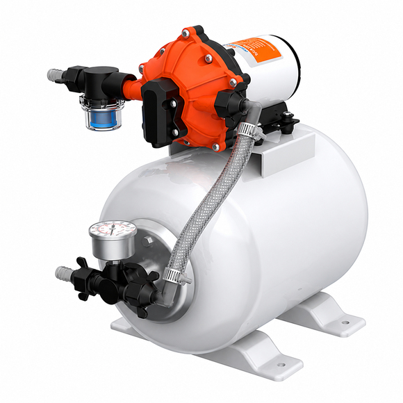 Seaflo Tanklı Hidrofor Seti 12V 18.9 L/dk - 8 Litre Tank