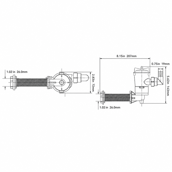 Seaflo Yatay Livar Pompası 800 GPH 12V