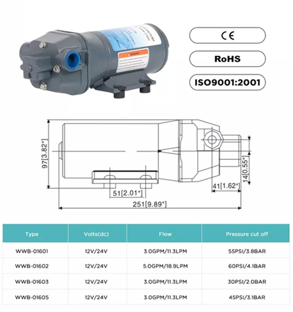 Shiyuan Wwb Hidrofor Pompası 11.3 Litre 55 Psi 12V