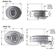 Southco Marine Beetle kulplu kilit 10-16mm Anahtarsız