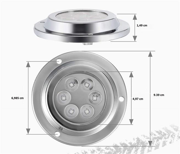 Su Altı Lambası 6 Ledli Yuvarlak 12-30V Mavi
