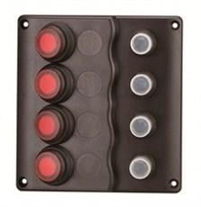 Su geçirmez 4'lü Switch Sigorta Paneli 113x107x15 mm