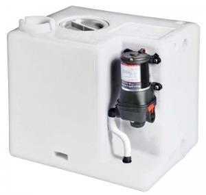 Tatlı su tank sistemi. Polietilen su tankı ve 12.8 litre/dakika kapasiteli otomatik, 12V hidrofor 