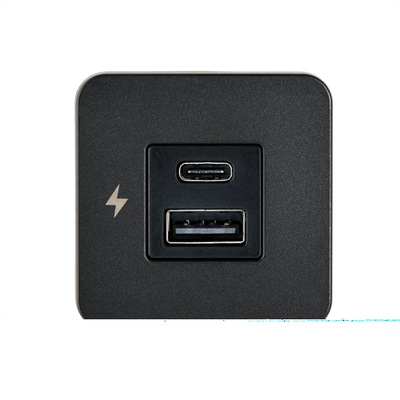 TILE-USB-A/USB-C ŞARJ SOKETİ, SİYAH ÇERÇEVE