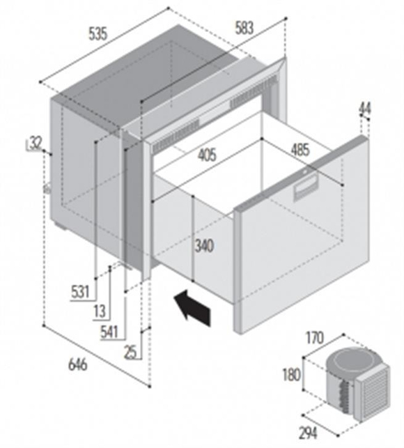 Vitrifrigo dondurucu. DW100 OCX2 BTX
