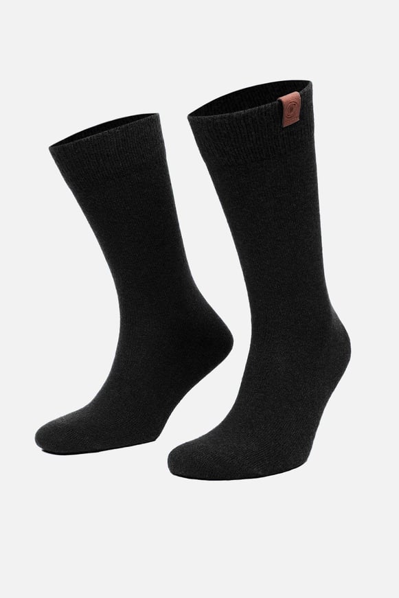 Mısırlı Erkek Kuzu Yünü (Lambswool) Tekli Siyah Soket Çorap M 65000 S