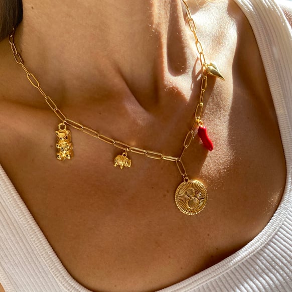 Çelik Eternal Embrace Charm Kolye