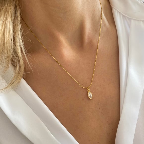 S.Steel Ghost Cobra Chain Zircon Minimal Drop Necklace