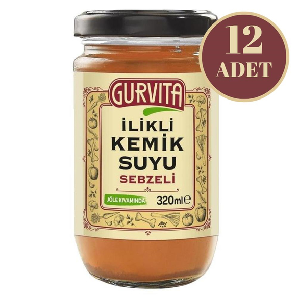 Gurvita İlikli Kemik Suyu Sebzeli 320 Ml 12' li