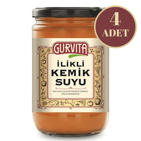Gurvita İlikli Kemik Suyu Sebzeli 660 Ml 4' lü