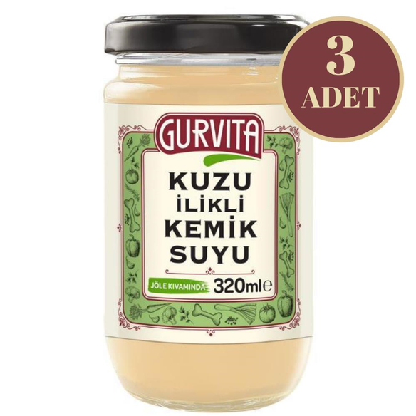 Gurvita Kuzu İlikli Kemik Suyu 320 Ml 3'lü
