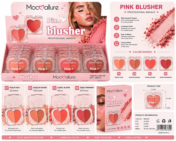 Amour Allık 2 Li Kalp Blusher*12 Es-5109