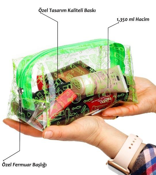 Esender Makyaj Çantası Şeffaf Orta